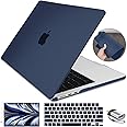 LCMOCICO for M3 2024 MacBook Air 13.6 inch Case Model A3113 Cover, Ultra-Thin Matte Anti-Fingerprint Laptop Hard Shell Case Screen Film Keyboard Cover for Mac Air 13.6 M2 A2681 Touch ID, Navy Blue