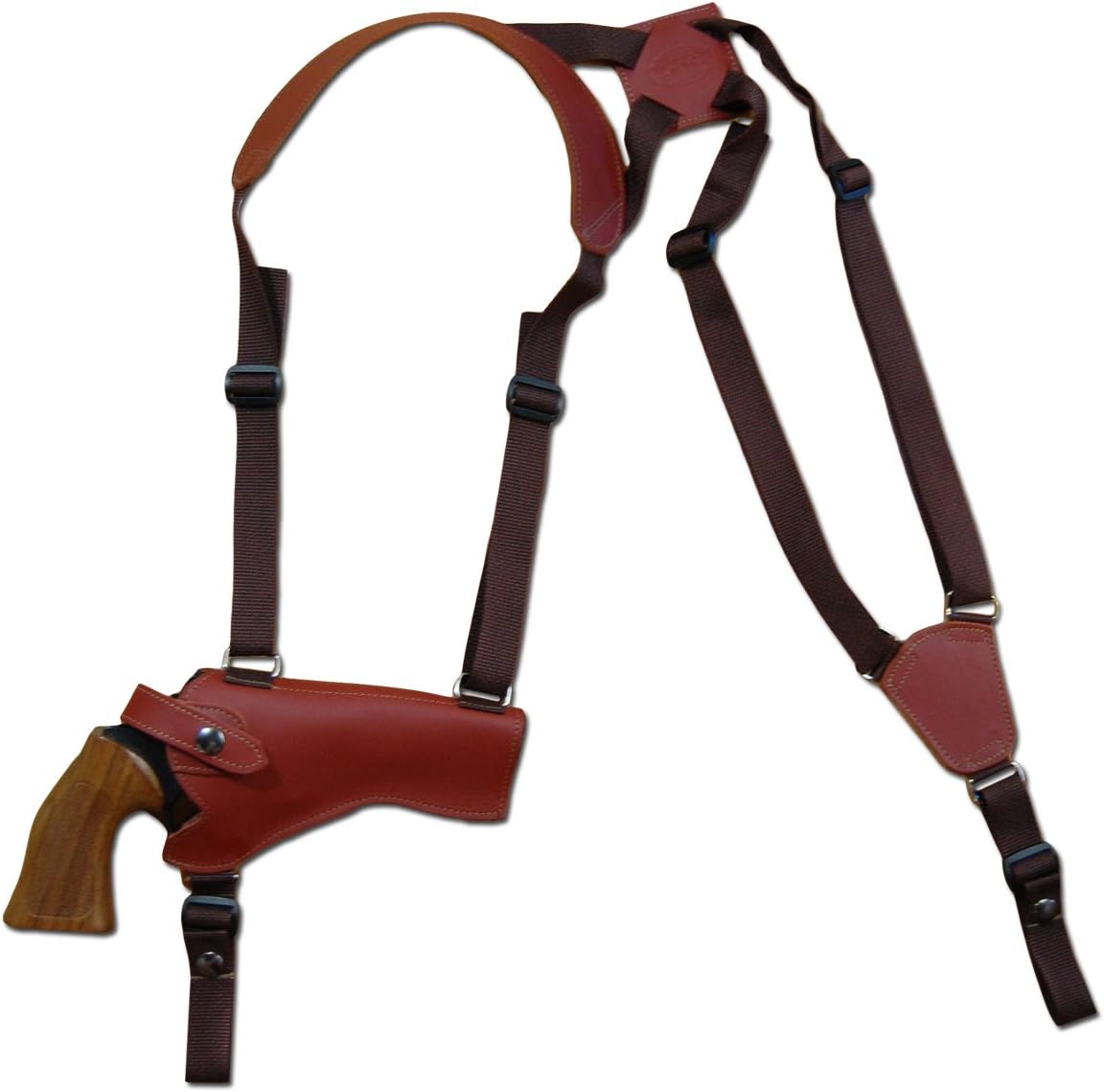 Barsony New Horizontal Burgundy Leather Shoulder Holster for 4-5" .38 .357 .41 .44 Revolvers