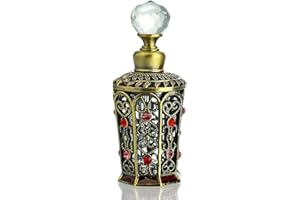 YU FENG Antique Glass Perfume Bottles Empty Vintage Jeweled Decorative Fancy Crystal Perfume Decanter Vials(10ml)