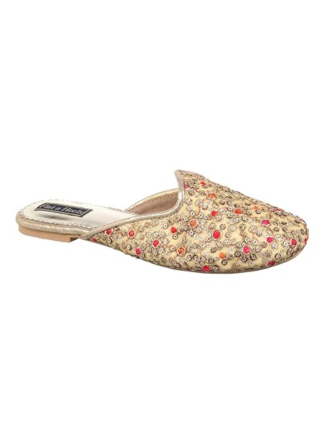 gold mules womens
