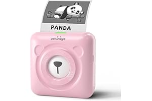 PeriPage A6 Mini Printer, Portable Thermal Printer, Mini Sticker Printer, Bluetooth Connected Phone, Compatible with iOS and Android, Printable Labels, Receipts, Notes, Photos (Pink)