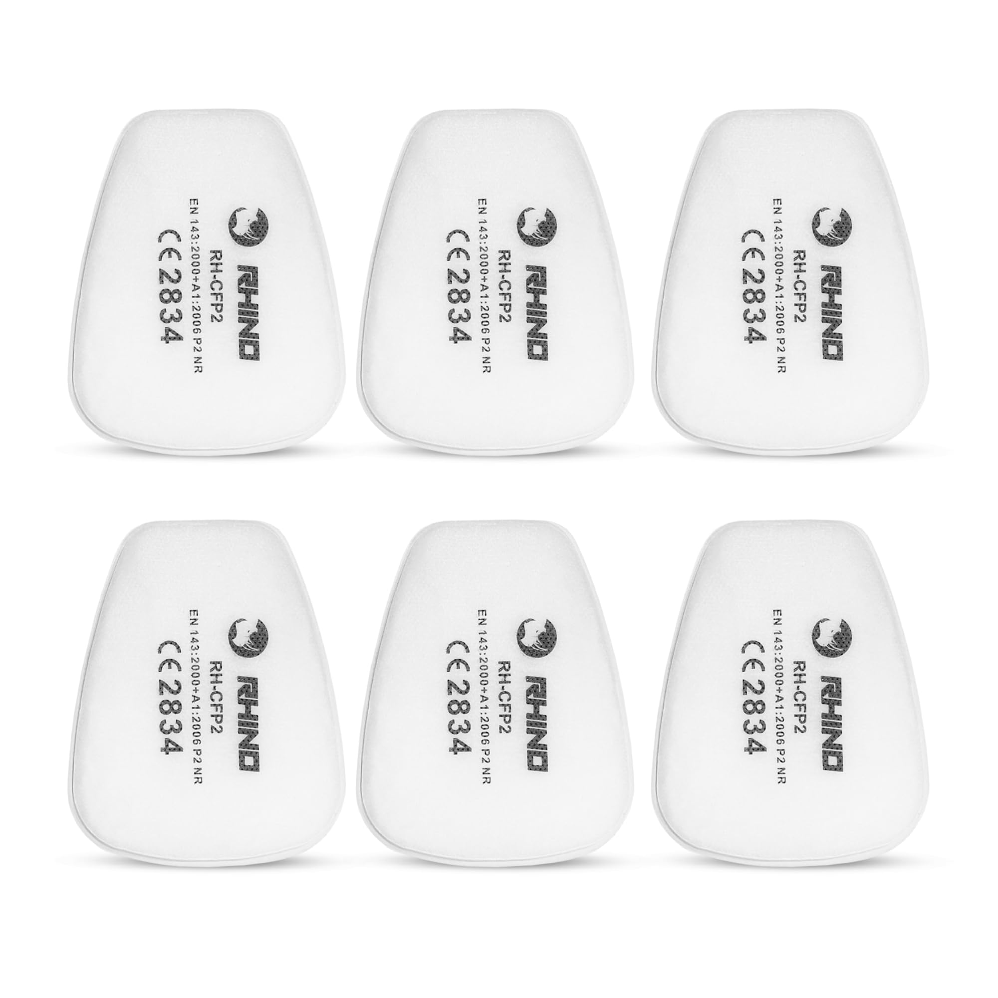 RHINO x6 Filters for Anti-Dust Protector Cotton Filter for Paint Protection, Anti-Dust Semi-Masks and Compatible with Other Brands