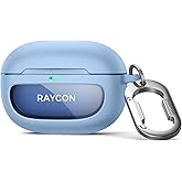SURITCH Case for Raycon Everyday Earbuds (2024 Edition), Shockproof Magnetic Case for Raycon Bluetooth True Wireless in-Ear Buds Headphones, Protective Cover with Magnetic Lid Lock & Carabiner, Blue