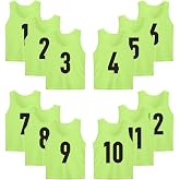 LTHYTY 12 Pack(1-12) Numbered Jerseys/Soccer Bibs/Scrimmage Pinnies/Team Training Vest for Adult Youth Kids.