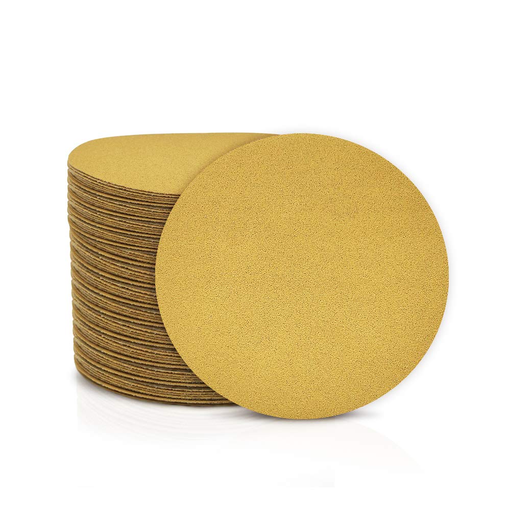 SPEEDWOX 100 Pcs 6 Inches Sanding Discs 120 Grit Dustless Hook and Loop Sandpaper for Random Orbital Sander Yellow Finishing Discs for Automotive Woodworking