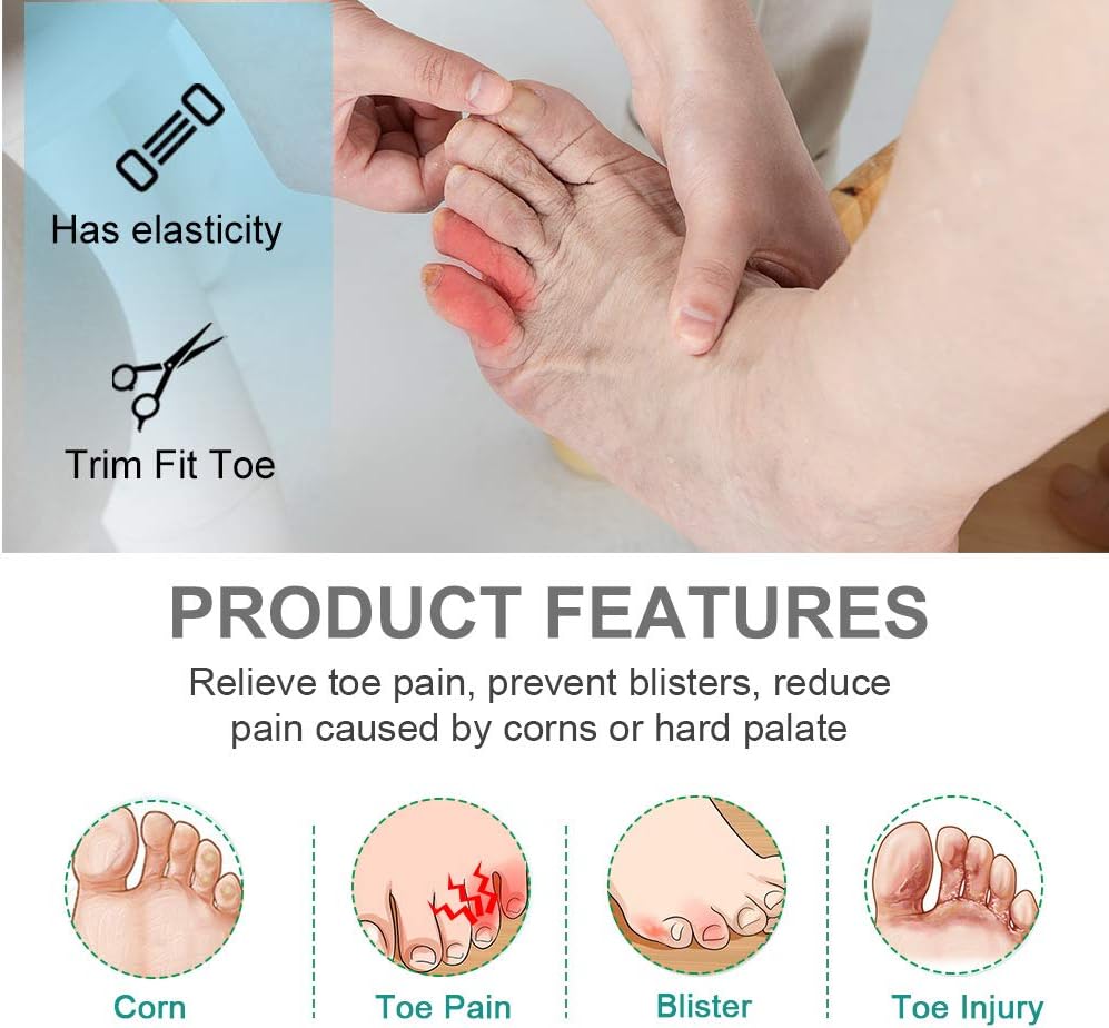 Povihome Gel Toe Protector, Toe Sleeves for Blister, Sore Corns, Prevent Friction from Shoes (3 Pairs Thin + 2 Pairs Thick): Health & Personal Care