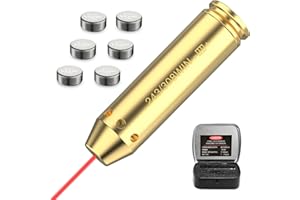 Darkfang Bore Sight 223/5.56mm/243/308/9mm/6.5 Creedmoor/7.62x39/45ACP Red Laser Easy Adjust and Zeroing Optics Bore Sighter with 2 Sets Batteries for Scope Sighting