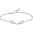 YFN Horse Snaffle Bit Sterling Silver Adjustable Bracelet for Horse Lover Gift for Women
