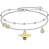 LUHE Starfish Ankle Bracelets for Women Seabeach Anklets 925 Sterling Silver Adjustable Foot Beaded white opal Ankle Bracelet Anklet Jewelry