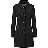Allegra K Women's Winter Single Breasted Peter Pan Collar Outwear Trench Coat