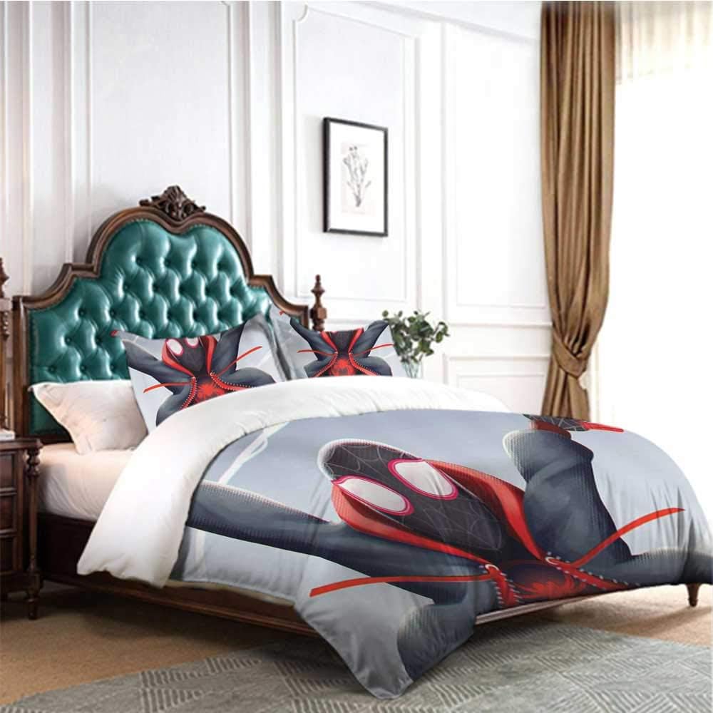 Amazon Com Mvntoo 3pcs Bedding Set Spiderman Miles Morales New Art R9 90x90 Inch Twin Full King Bed Home Kitchen