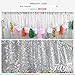 New Year Sequin Silver Curtains, Select You Size, 4FT*8FT Sparkly Silver Sequin Fabric Photography Backdrop, Best Wedding/Home/Party Fashion Decoration