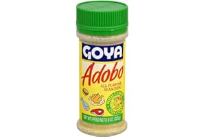 Adobo All Purpose Seasoning with Cumin by Goya, Latin Spice Shaker for Meat, Chicken, and Fish, Fat Free and Calorie Free Spice Blend with Garlic, Oregano, Turmeric and More - Pack of 2 8oz. Bottles