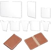 PLIGREAT 8 Pcs Acrylic Wallet Template Set, Leather Accessory Template for DIY Crafting Projects
