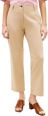 Women's Co GMD Pantalon Chino Droit Slim WW0WW49647, Beige, Taille 34