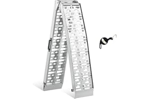 gardhom 1PC Motorcycle Ramp for Pickup Trucks 750 lbs Capacity Aluminum Folding Loading Ramps with Handle Truck Ramps for ATV UTV Pickup Motorcycle Dirt Bike Lawn Mower Snow Blower