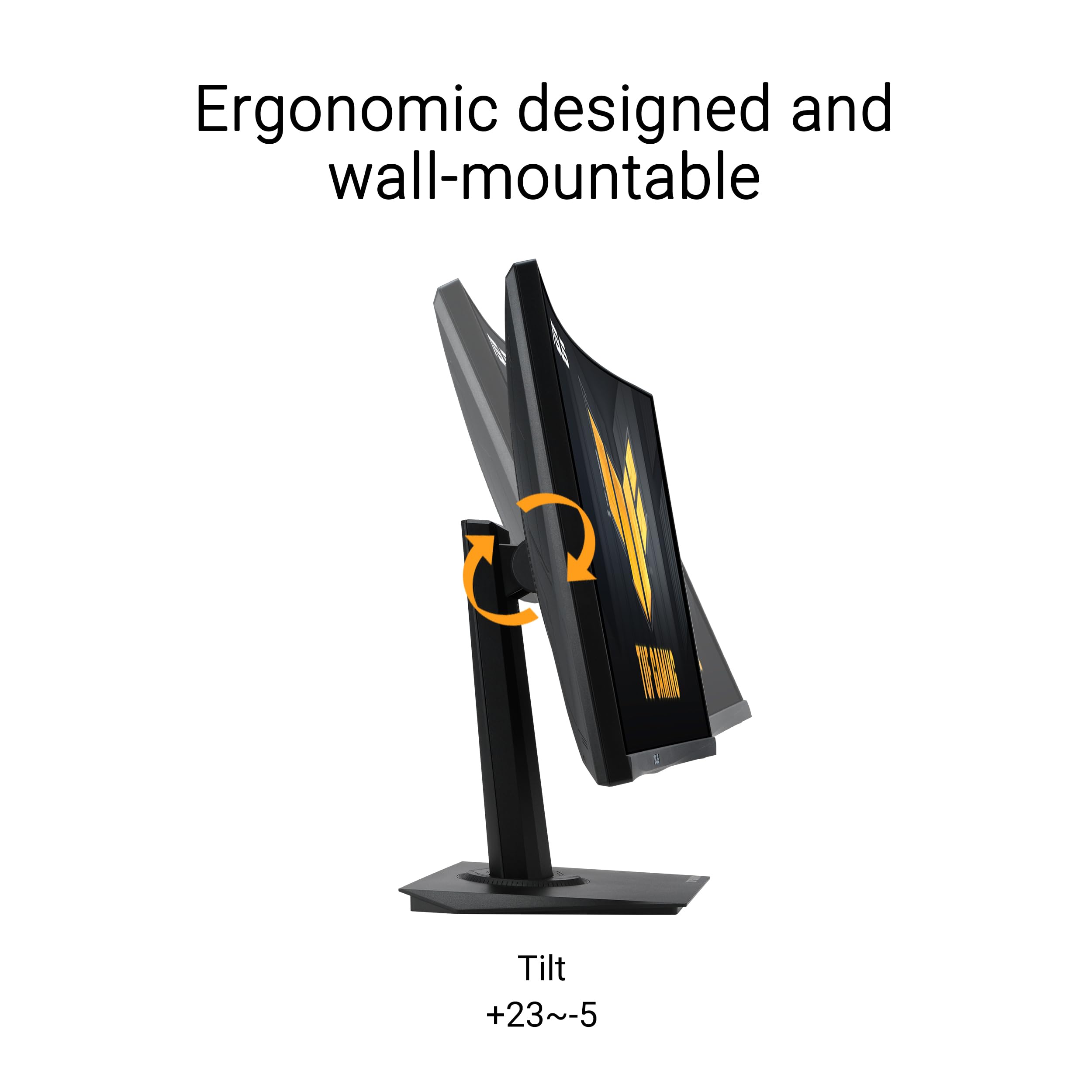 Monitor curvo ASUS TUF Gaming de 24" (23,6 pulgadas visibles) (VG24VQER) - FHD, 180 Hz, 1 ms, DCI-P3 90 %, sincronización de desenfoque de movimiento extremadamente bajo, FreeSync, Shadow Boost, cuidado de los ojos, DisplayWidget Center, garantía de 3 años