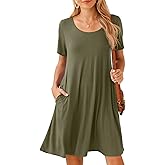 BELAROI Womens Plus Size Casual Dresses Summer Tshirt Dress Swing Short Sleeve Vacation Beach Coverup