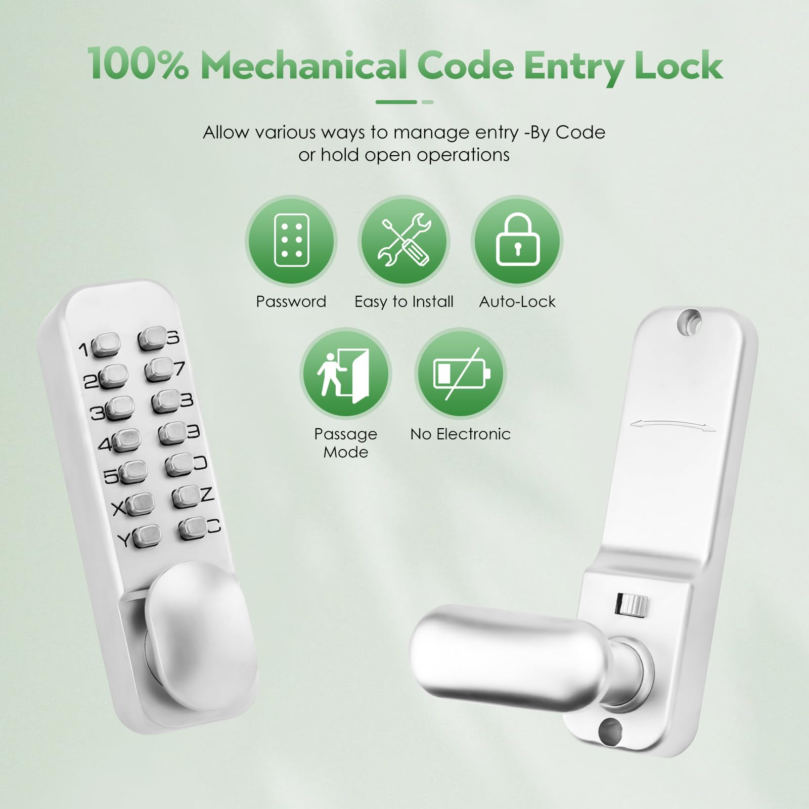 Mua ANNFUZ Pure Mechanical Keyless Entry Door Handle Lock with Keypad ...