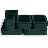 NOBL Travel Compression Packing Cubes Set of 6, Forest Green | Luggage Organizers, Compressible Space Saving Cubes for Suitcases &amp; Carry on, Sizes XXS, XS, S, M, L, XL