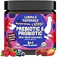 Llama Naturals Kids Probiotic with Prebiotic Fiber, Vegan, Organic Prebiotics and Probiotics Gummies for Gut Health Support, Toddler Real Fruit Gummy Vitamins, No Added Sugar Cane, Mixed Berry, 120 Ct