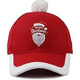 Tynqwegui Merry Christmas Baseball Cap for Men Women, Adjustable Embroidered Cotton Santa Hat