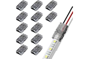 GooChan 2-Pin LED Connector for 10MM Wide Waterproof Single Color LED Strip Light- Strip to Wire Quick Connection