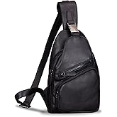 IVTG Genuine Leather Sling Bags for Men and Women Chest Shoulder Backpack Handmade Crossbody Motocycle Daypack