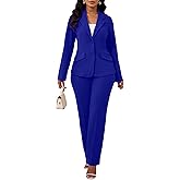 Kafiloe Women Suits 2 Piece Set Long Sleeve Blazer Pants Suit Dressy Pantsuits Business Casual Outfits