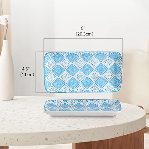 AHX Appetizer plates Set Dessert Plate Rectangular Small Serving