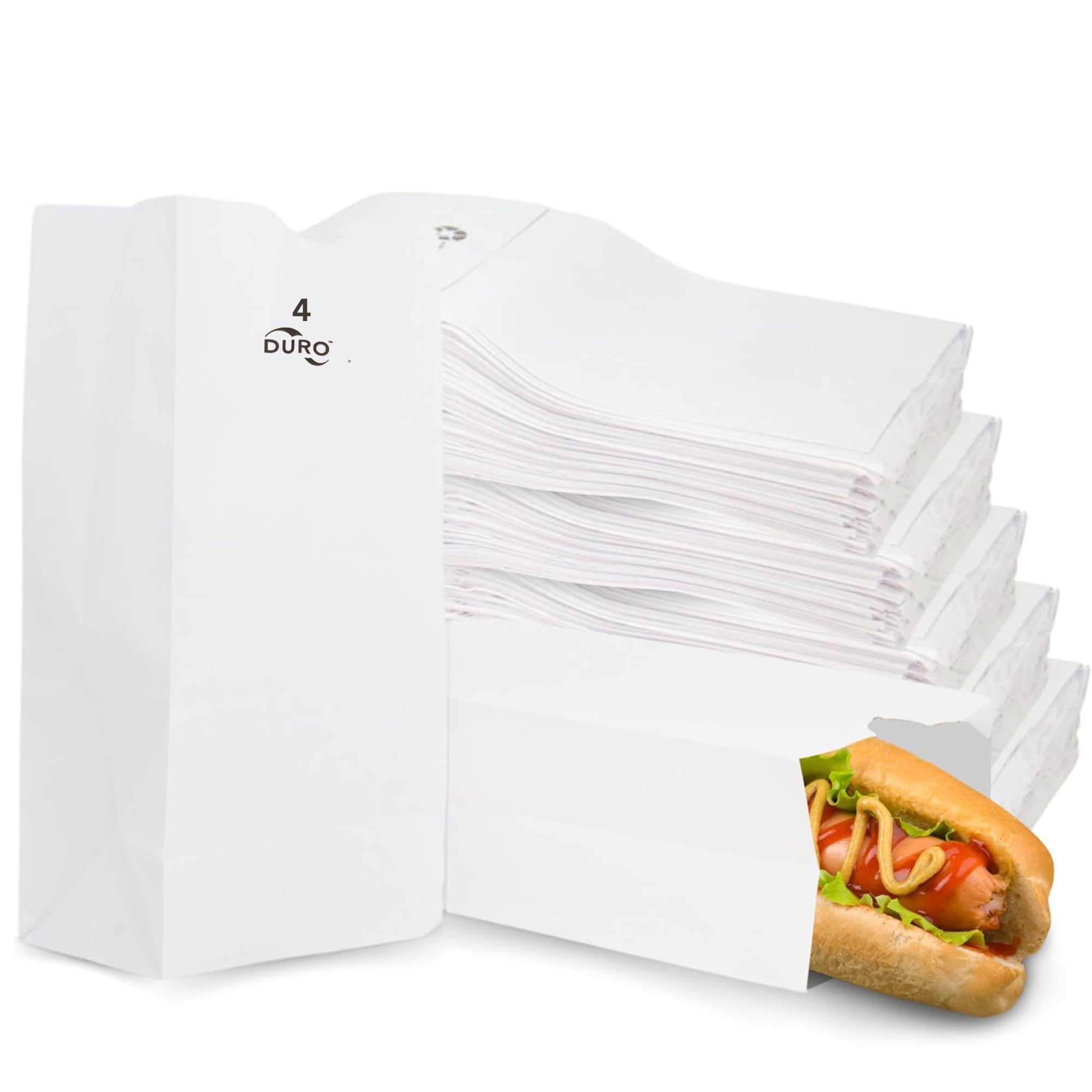 4 lb. Recycled White Paper Bag - 500 per pack