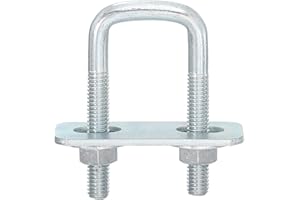 uxcell Square U-Bolts, 6 Sets 20mm Inner Width 50mm Length M6 Zinc-Plated Carbon Steel U Clamp Bolt with Nuts and Plates, for