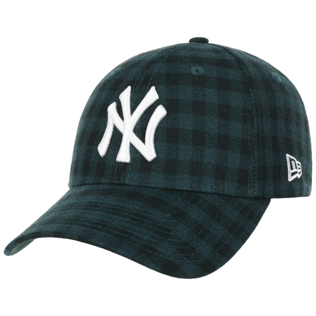 New Era Men's 940 MLB New York Yankees Flannel 9Forty Baseball Cap Dark Green