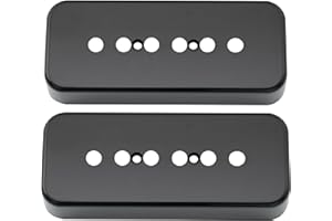 Musiclily Pro Plastic P-90 Soapbar Guitar Pickup Covers Compatible with USA Les Paul, Black (Set of 2)