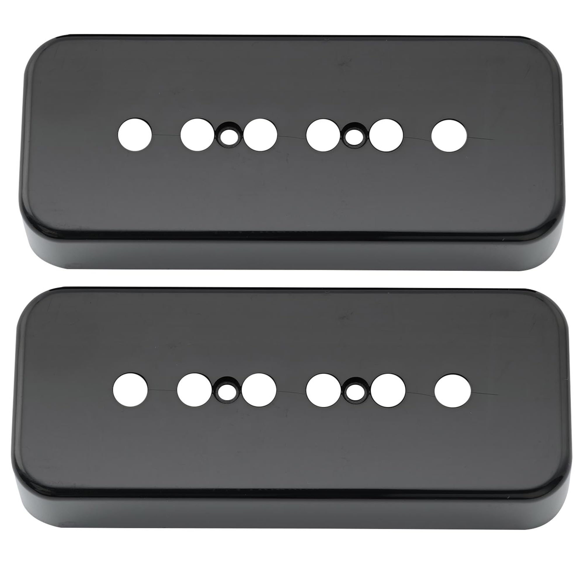 Musiclily Pro 49.2mm Plastic P90 Soapbar Guitar Pickup Covers for USA Les Paul Electric Guitar, Black (Set of 2)