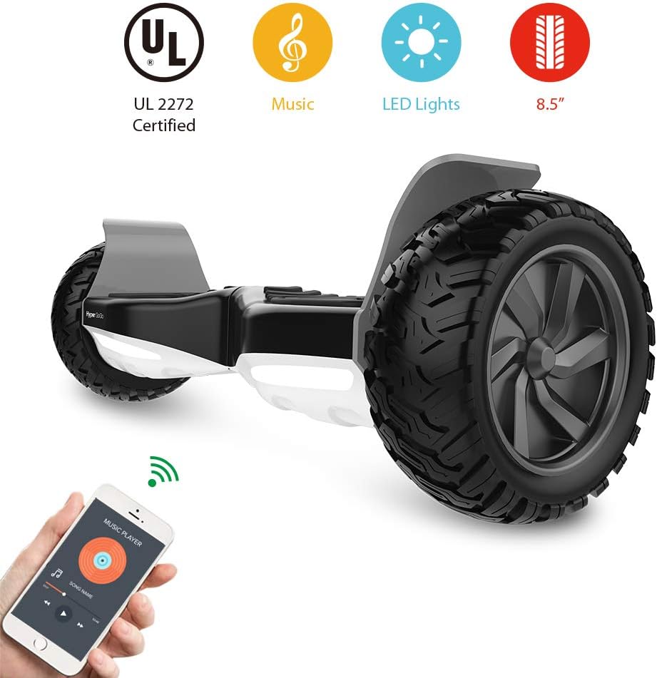HYPER GOGO Hoverboards，Off Road Hover Board,Electric Self Balancing All Terrain Hoverboard with Built-in Speaker and LED Lights - UL2272 Certified