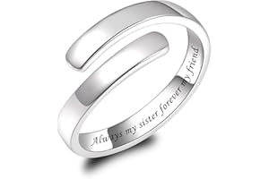 BEILIN 925 Sterling Silver Inspirational Jewelry Rings Adjustable Ring Personality Encouragement Gift for Teens Girls Women