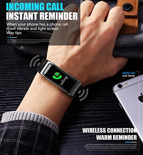 Fan-Ling 1PCS 0.96 Color Screen Smart Watch,Multifunction Smartwatch,Touchable Call Smart Watch, Touchable Sleep Monitor Call Pedometer Heart Rate (Black) - Thumbnail 5