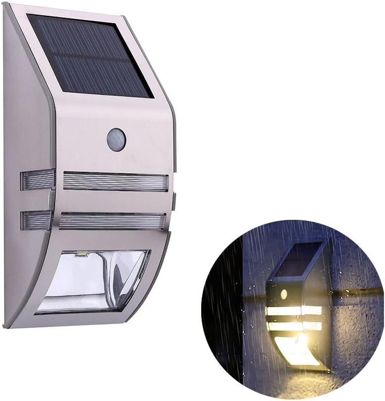 Motion Sensor Wireless Outdoor Waterproof Solar Wall Light LED Lamp Security Lighting for Garden Fence Pathway Gutter Yard (Warm White) - Image 3