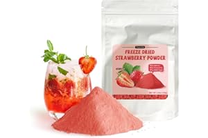 Fraunitsh Freeze Dried Strawberry Powder, 3.52oz/100g Natural Strawberry Powder Fruit Powder, Strawberries Powder Strawberries Source for Baking, Drinks, Flavoring, Smoothies, Beverages, No Sugar Added