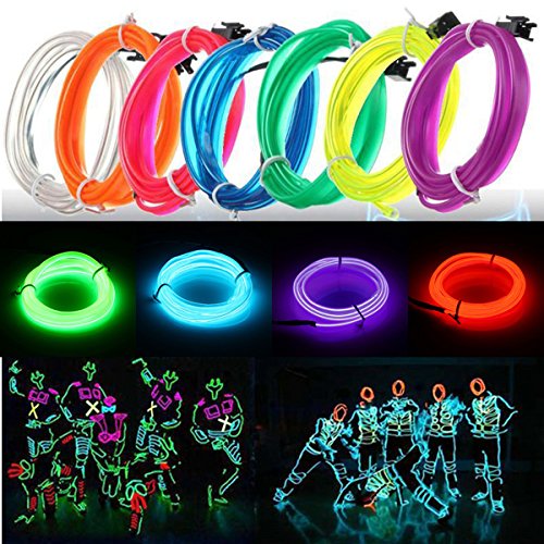 Lights & Lighting – 3m Led ble El Wire Neon Glow Light Rope Strip 12v For Christmas Holiday Party – El Wire Glasses Inverter Light Neon Lights Blue El-Wire Glow – 1PCs