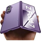 for Samsung Galaxy Z Fold 7 Case with Screen Protector & Built-in Hinge Protection, Skin Feel Ultra Thin Stylish Translucent Matte PC, Wireless Charging Durable Shockproof Cover for Z Fold 7-Purple