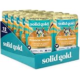Solid Gold Chicken &amp; Broth Dog Food Topper for Picky Eaters, 12 Pouches | High Protein Shredded Chicken Toppers with Broth, Carrots &amp; Superfoods to Support Muscle, Digestion &amp; Immune Health