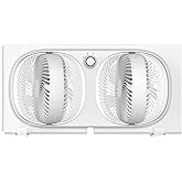 shinic 3-Speeds Window Fan with 180&deg;+90&deg; Rotatable Fans, Manual Reversible, Vertical Window Fan with Rigid &amp; Accordion Expanders, Width Adjustable (21.65" to 33.27"), Ideal for Home, Kitchen, Bedroom