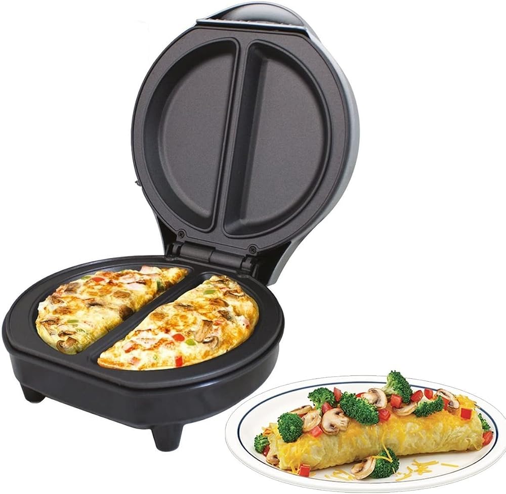 Trendi Non-Stick Omelette Maker 750W Dual Plates Easy Clean