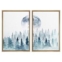 SIGNWIN 2 Piece Framed Canvas Wall Art Nordic Style Abstract Trees Canvas Prints Home Artwork Decoration for Living Room,Bedroom - 16