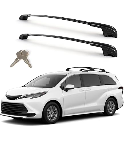 thumbnail image 2 of Poleparts Roof Rack Cross Bars For Toyota Sienna 2011-2020 With Factory Roof Rails – Aluminum, Black 2 of 3