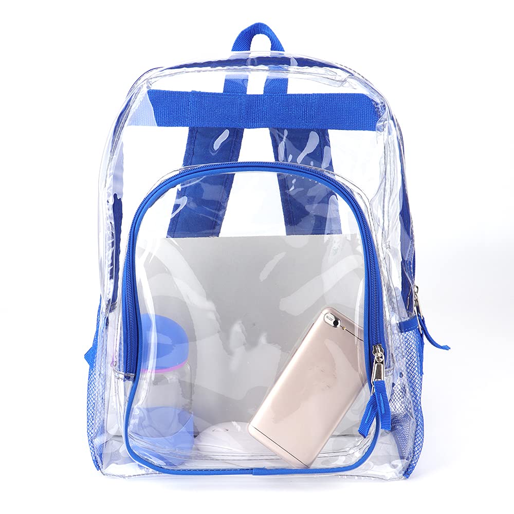JOMPARO Clear Backpack Heavy Duty Transparent Backpacks for School Boys Girls Adults Large Plastic Bookbag