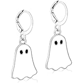 Mikovivi Halloween Earrings for Women, Cute Ghost Dangle Earrings Fun Costume Accessories Spooky Jewelry for Halloween Party or Gifts