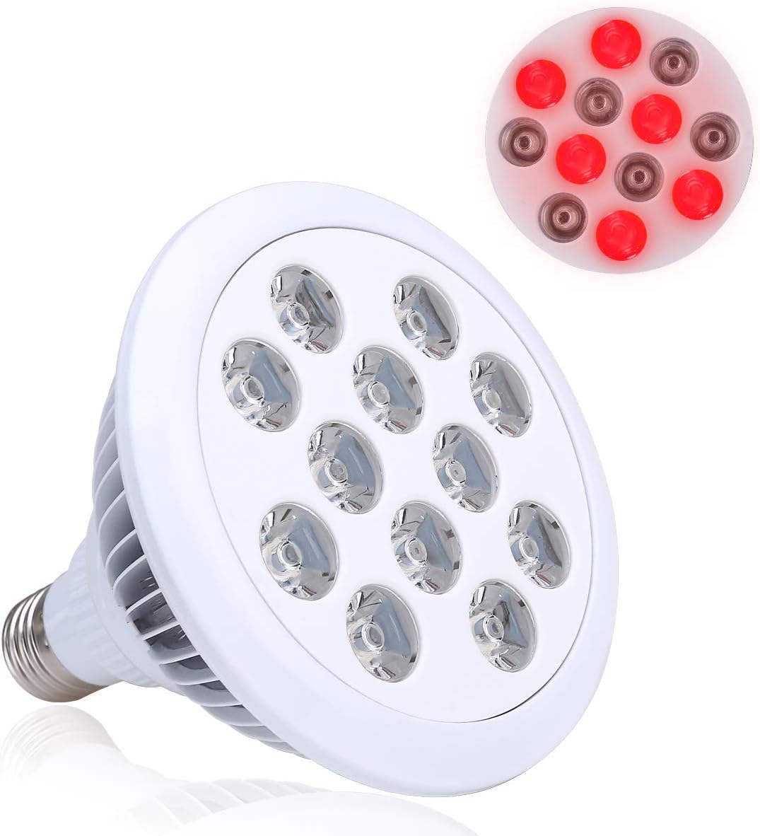 AXABING 24W Red Light Therapy Devices Lamp Bulbs 660nm Red 850nm Near Infrared Light Therapy Device for Muscle,Skin, Pain Relief